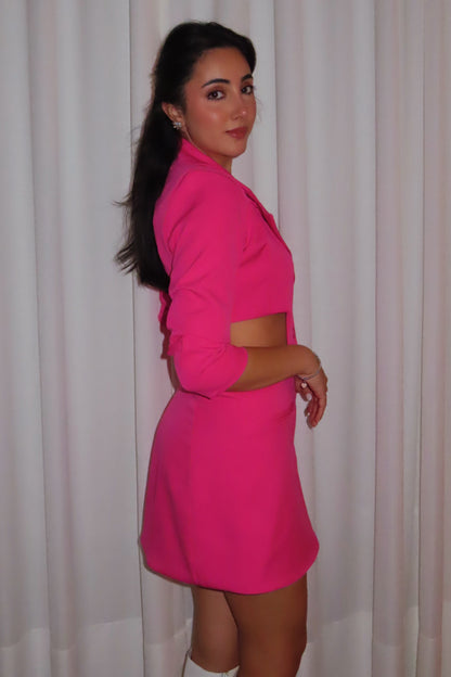 Elle Cutout Blazer Dress - Pink